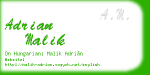 adrian malik business card